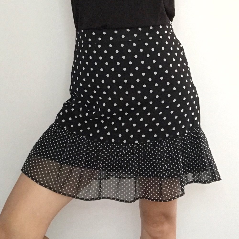 💕 RD Style Women’s Flare Black White Dots Skirt